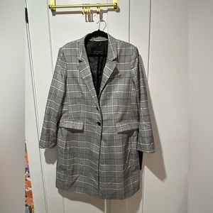 Banana Republic Women’s XL Duster Blazer in Black & White Plaid